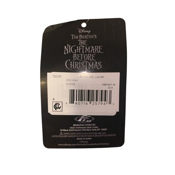Tim Burton Nightmare Before Christmas Mini Backpack New Black vinyl - Picture 4 of 7